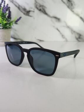 Coach Polarized Rubber-Black Men's Sunglasses with Dark Lenses.